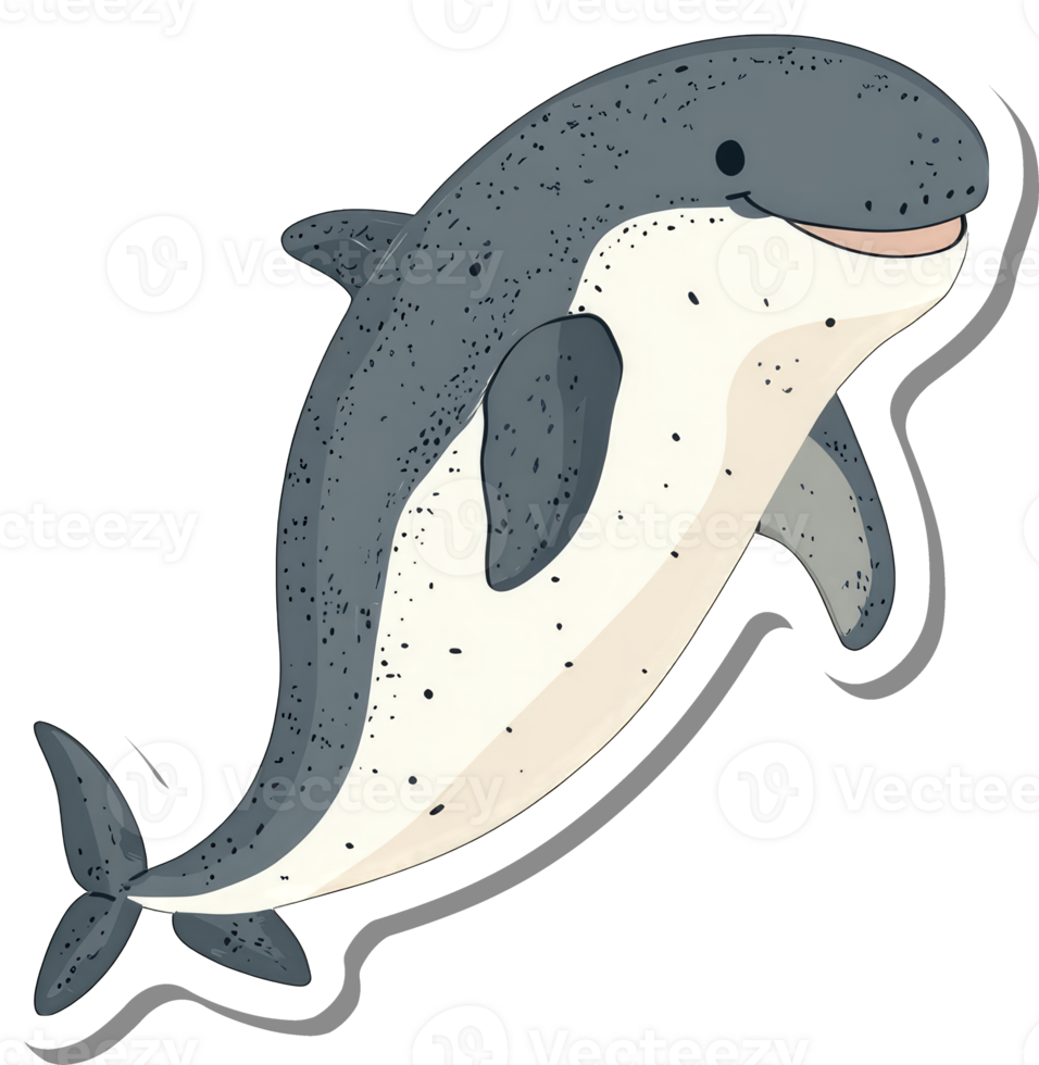 A Happy Cartoon Beluga Whale Leaps Joyfully png