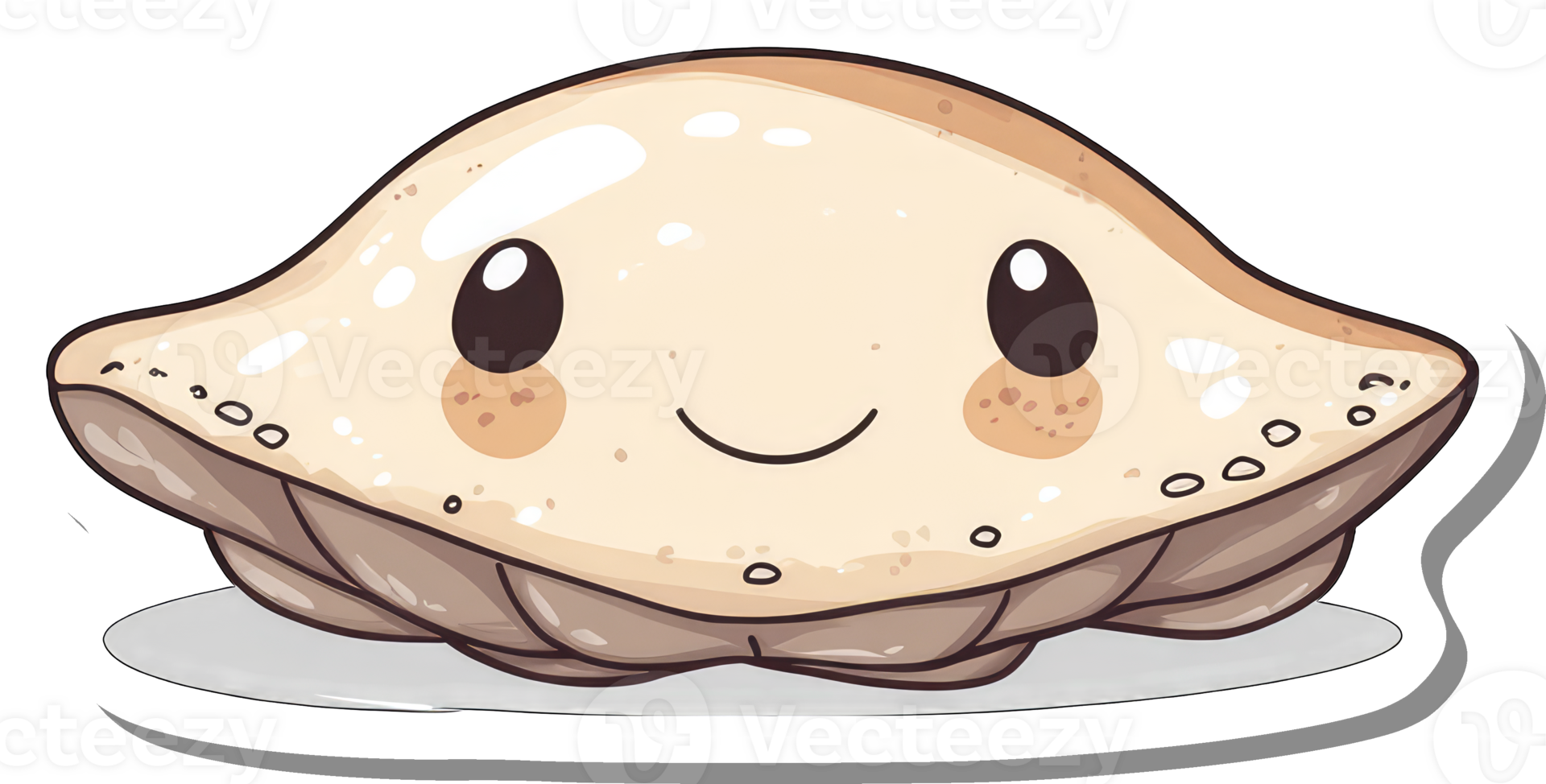 Adorable Cartoon Clam Character Smiling Happily png