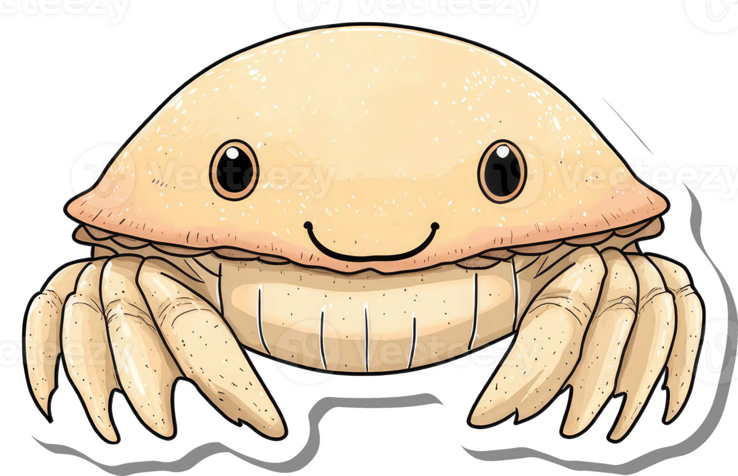 A Happy Cartoon Hermit Crab Smiles Sweetly png