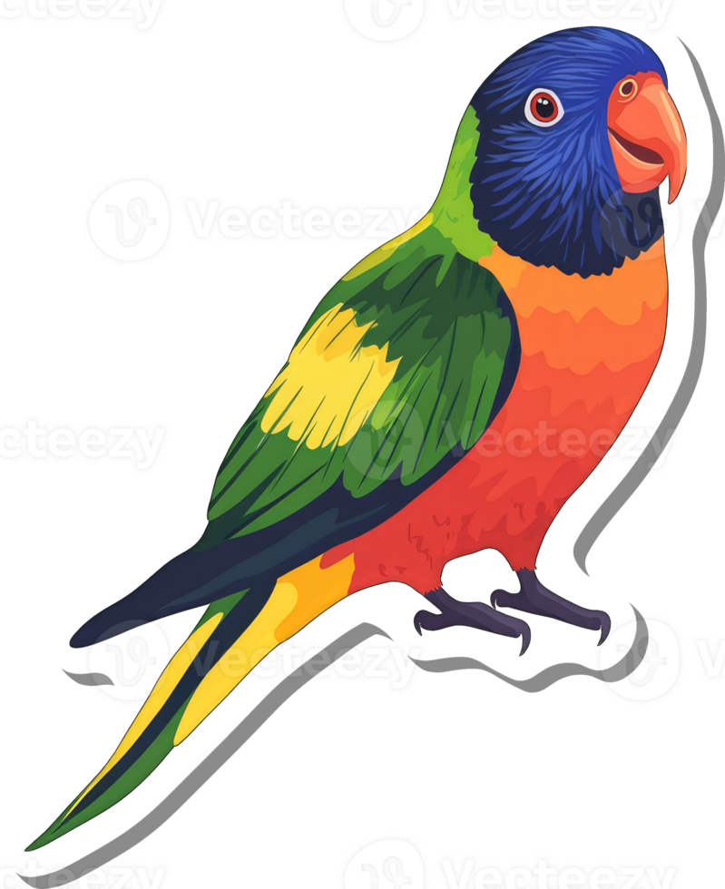 A vibrant rainbow lorikeet bird illustration png