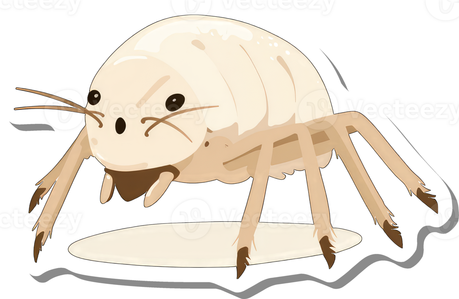 A Cartoon Illustration Of A Pale Beige Spider Creature png