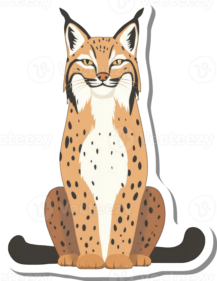 A Spotted Lynx Sitting Calmly and Contentedly png