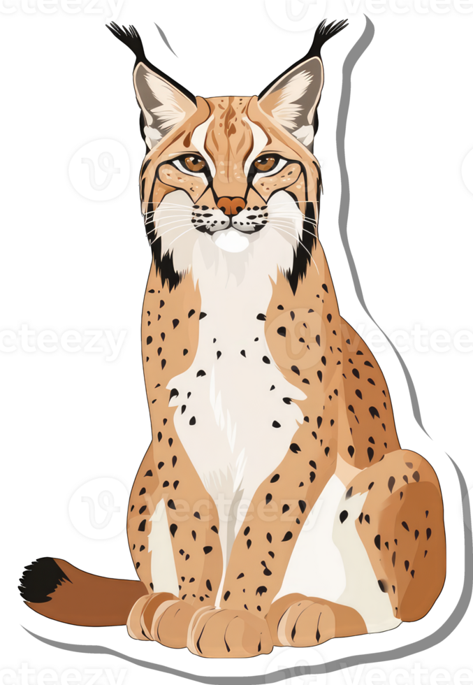 A Sitting Lynx Shows Its Spots And Tuft png