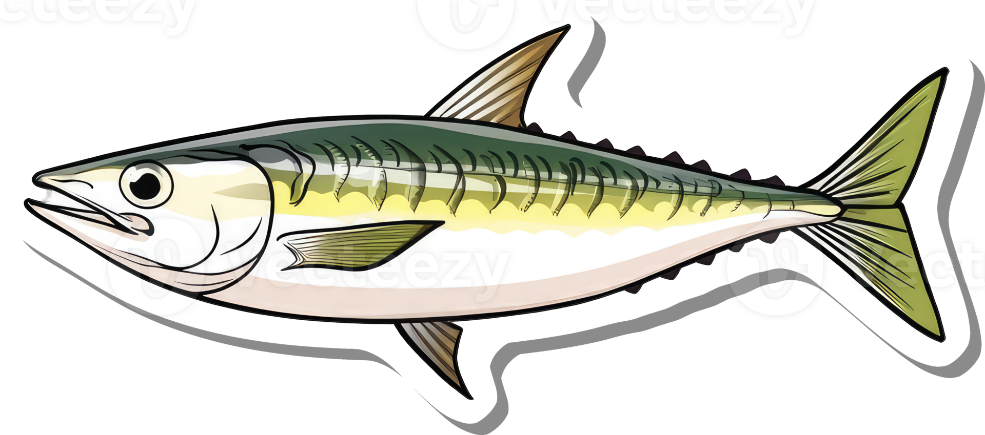 Illustration Of A Mackerel Fish Showing Detail png