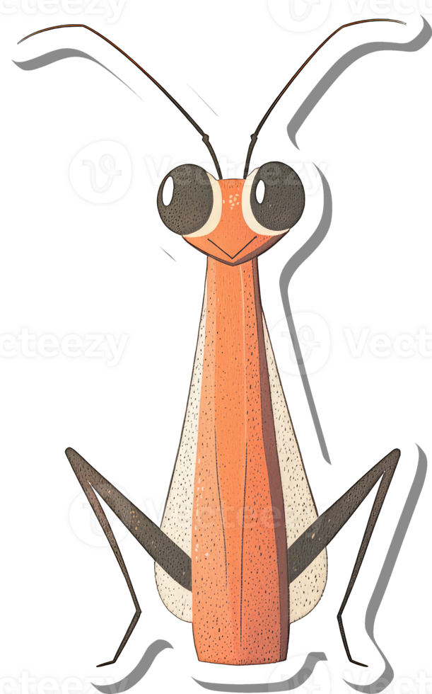 Adorable Cartoon Praying Mantis Illustration png