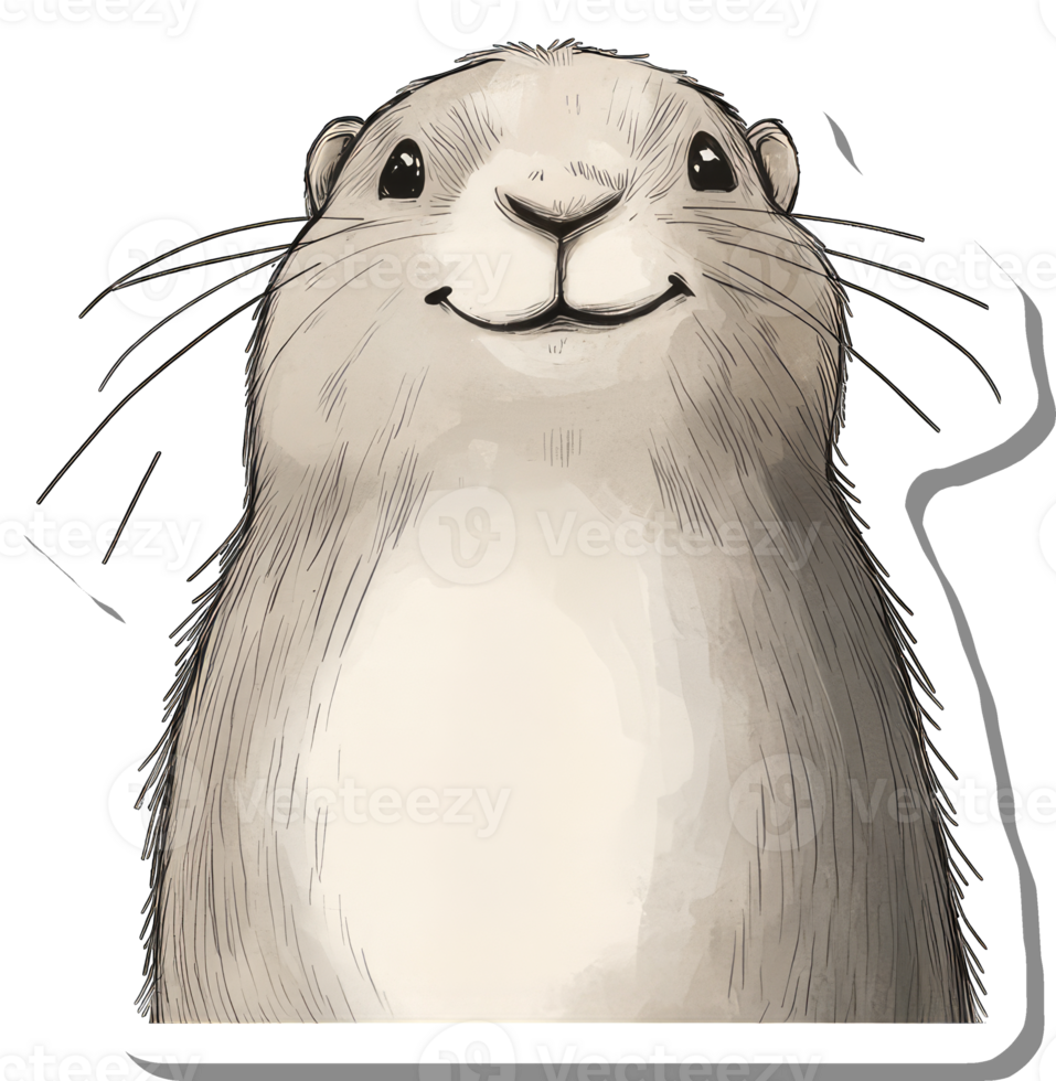 A Happy Prairie Dog Portrait Illustration png