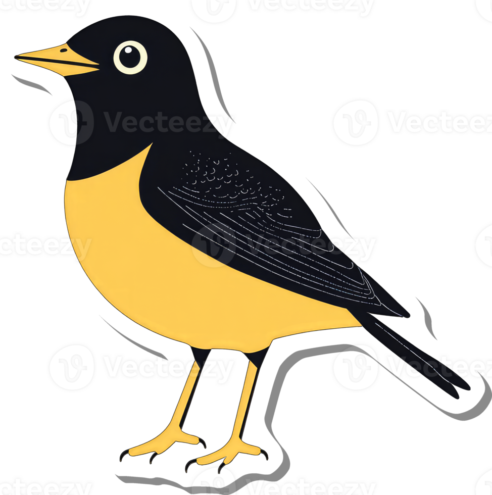 A Yellow And Black Bird Illustration png