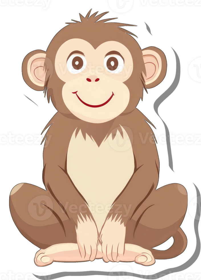 A Happy Young Monkey Sitting Down png