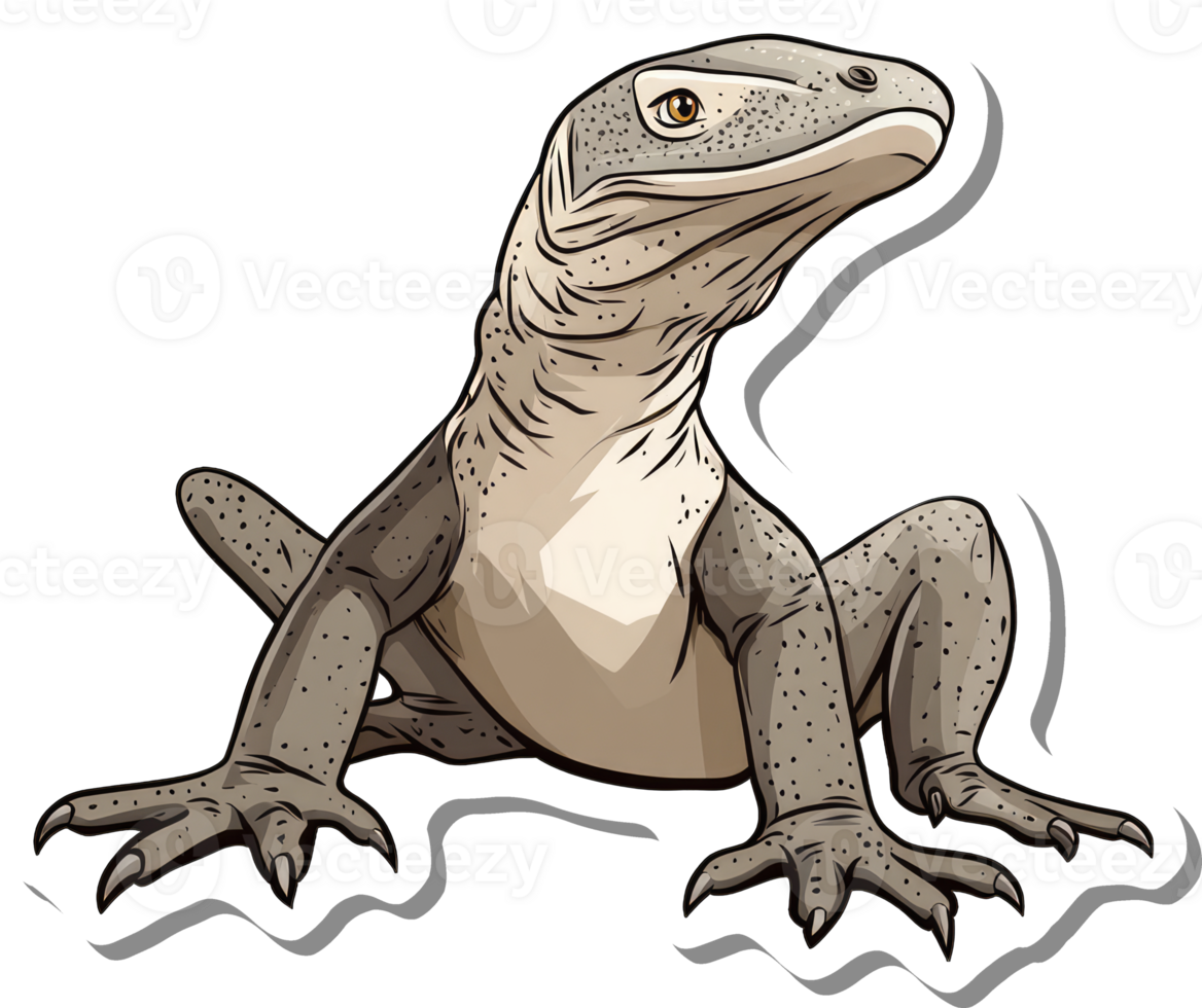 Komodo Dragon Illustration Showing Detail And Pose png