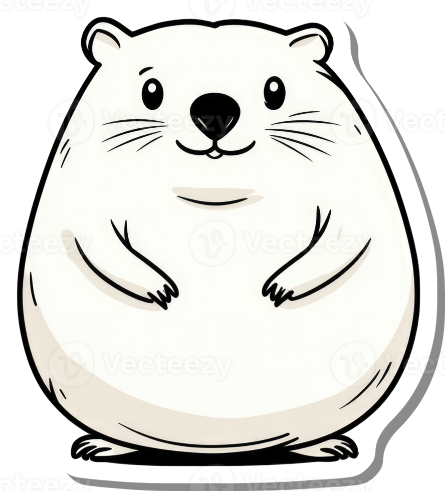Adorable Cartoon White Round Animal Character png