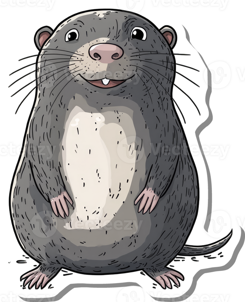A Happy Cartoon Mountain Vole Smiling Cheerfully png