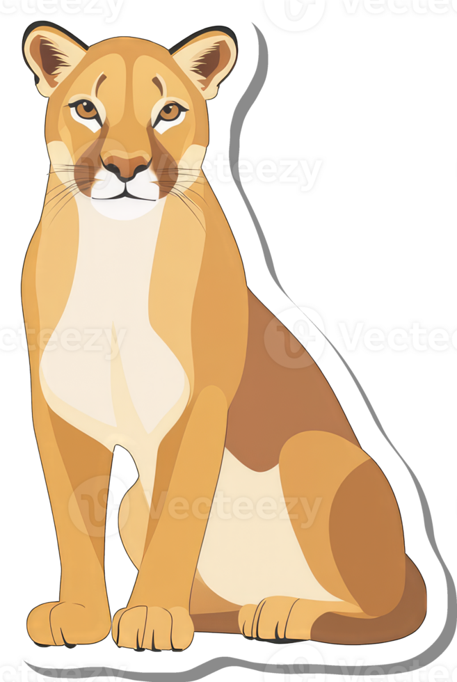 A Cougar Sitting Calmly Displaying Its Majestic Form png