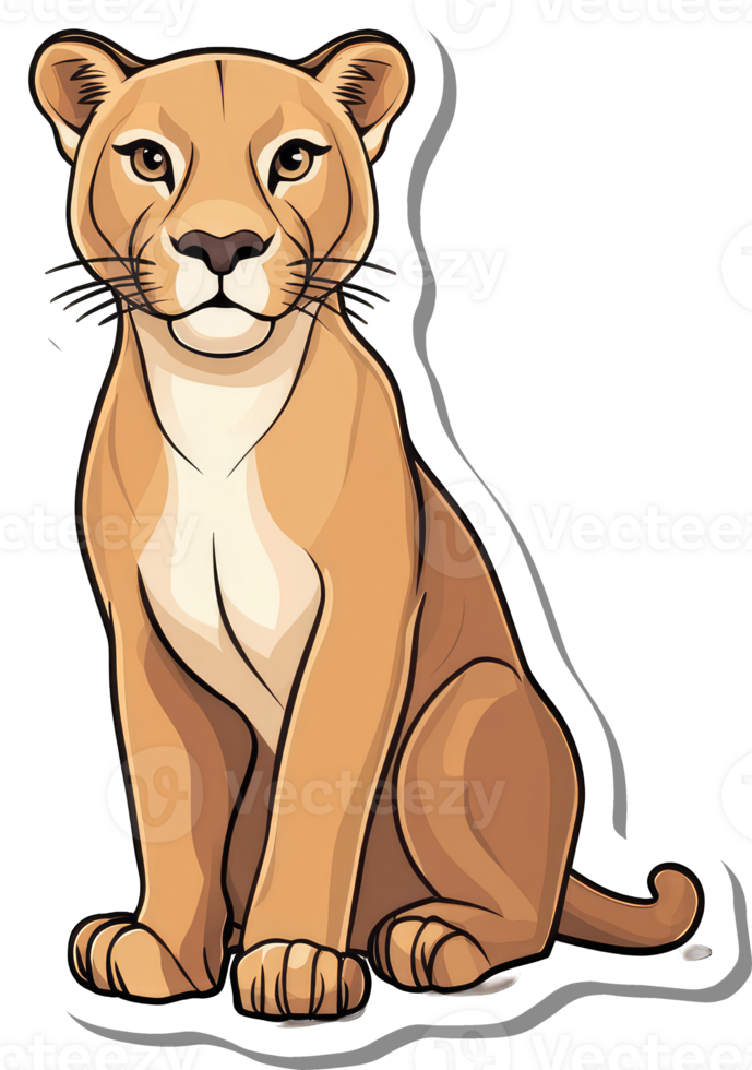 A Cougar Sitting Calmly and Serene png