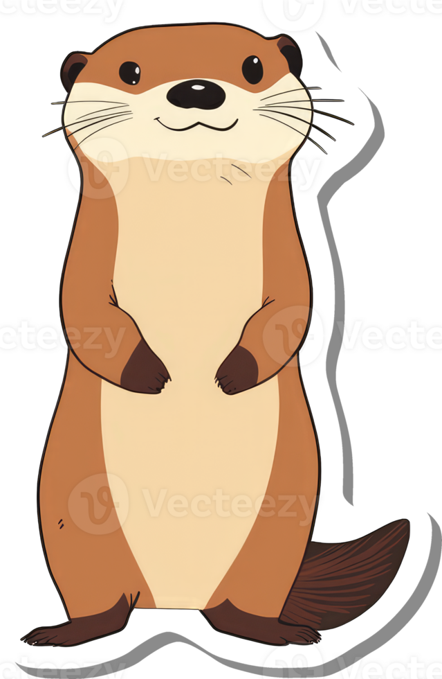 An Adorable Cartoon Otter Stands Tall And Proud png