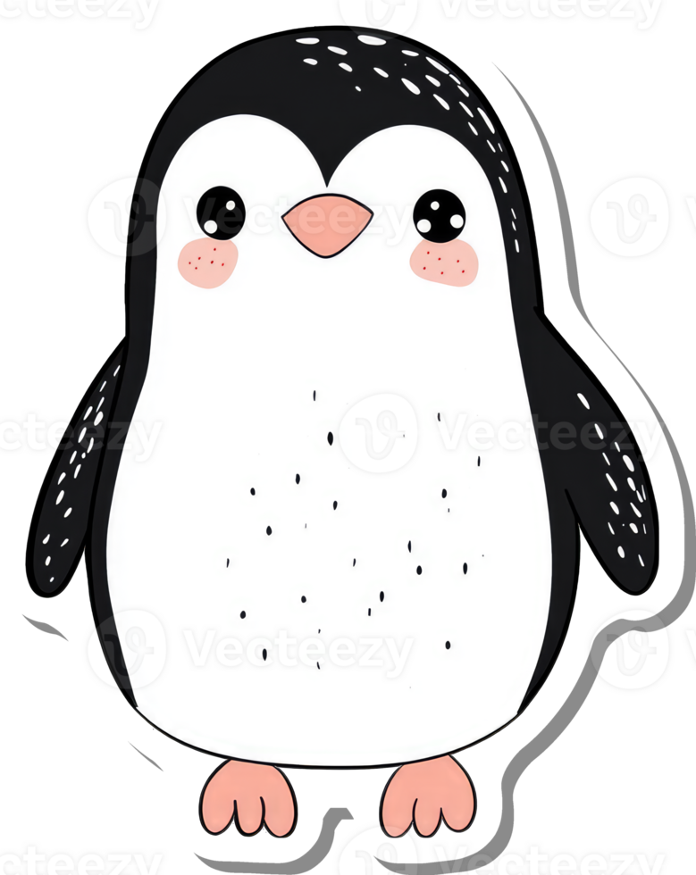 Adorable Cartoon Penguin Illustration Featuring Cute Details png