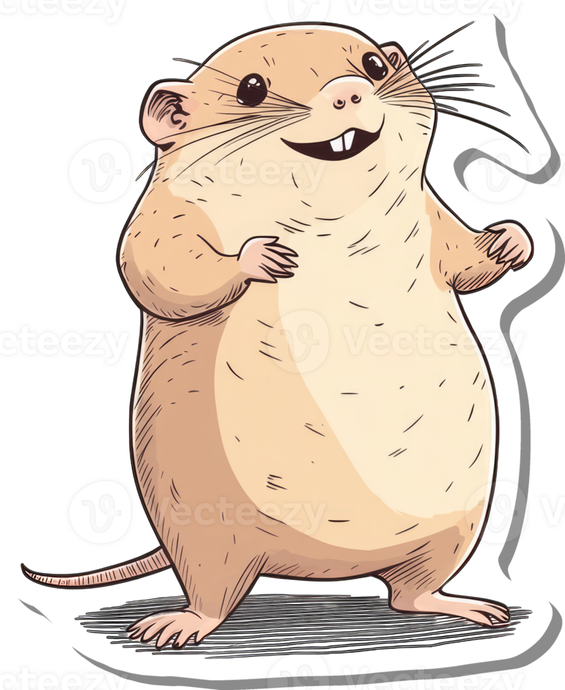 A Happy Smiling Chubby Pocket Gopher Cartoon png