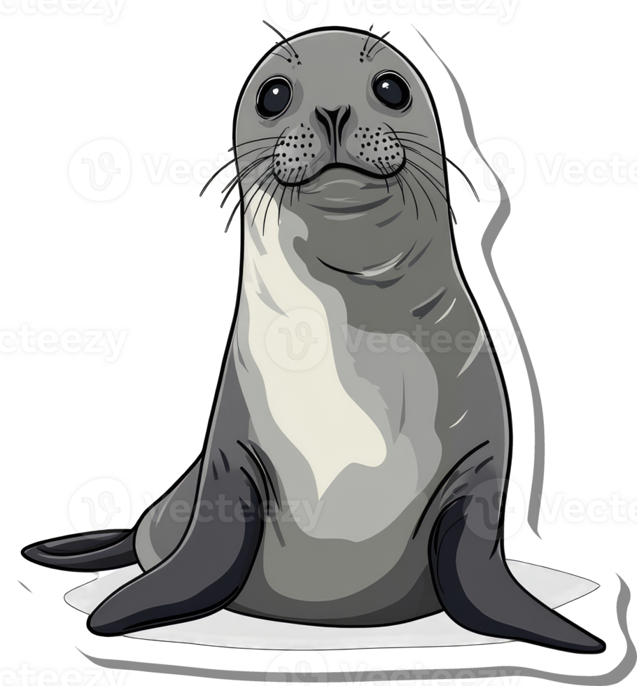 A Gray Seal Puppy Posing Cutely For A Photo png
