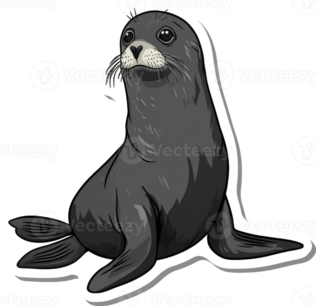 Adorable Grey Seal Pup Sitting Calmly png