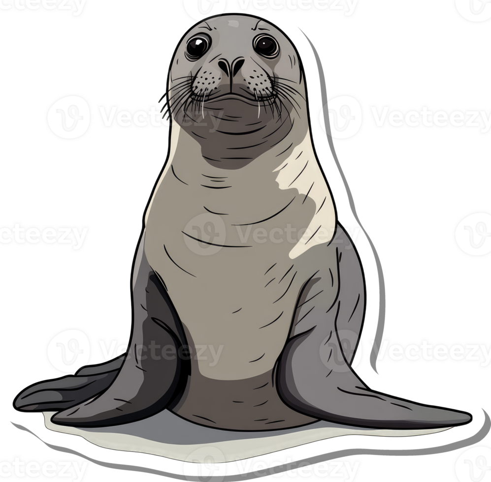 A Cute Gray Seal Poses For The Camera png