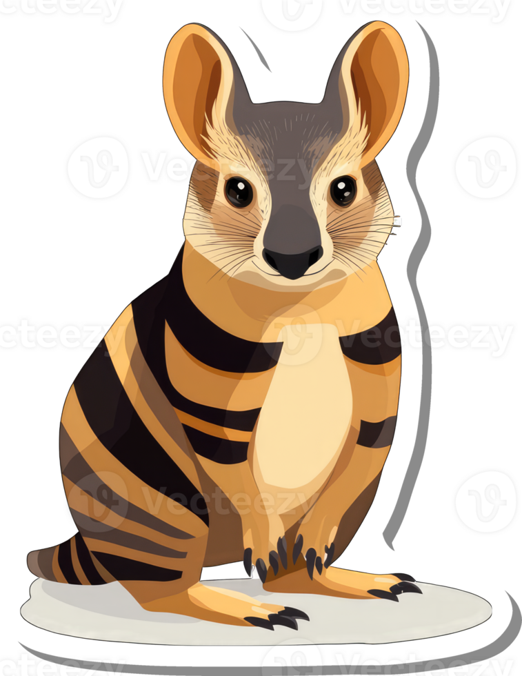Adorable Striped Animal Sitting Calmly png