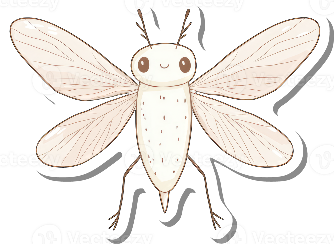 Adorable Cartoon Insect With Large Wings png