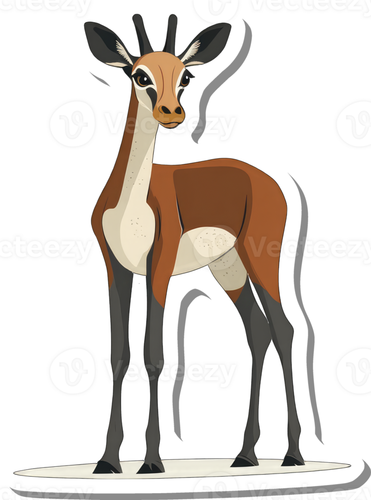 A graceful gerenuk antelope stands elegantly png