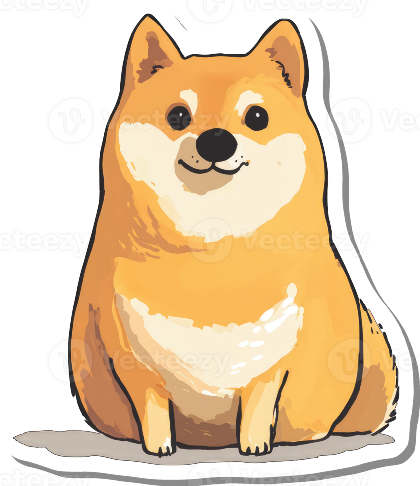 Adorable Shiba Inu Puppy Sitting Happily png