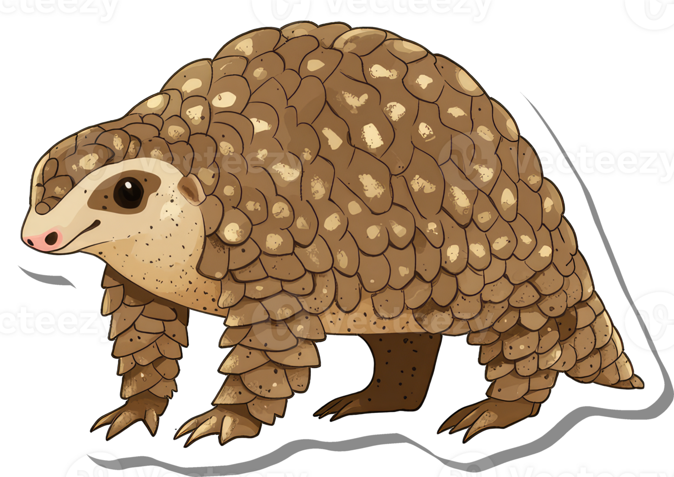 Adorable Pangolin Illustration Shows Scaly Creature png