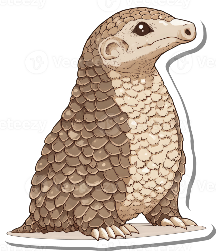 Adorable Pangolin Illustration Featuring Scaly Armor png