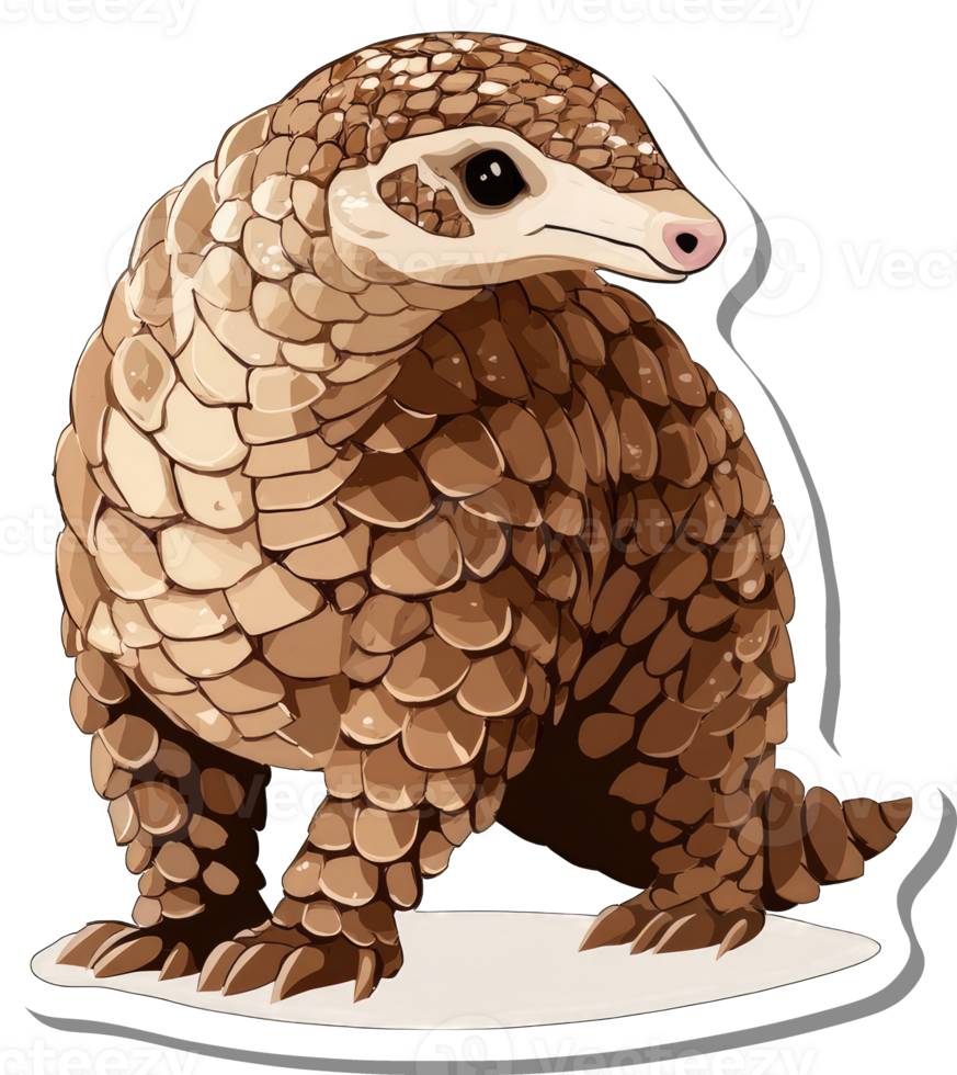 Adorable Pangolin Illustration Shows Scaly Mammal png