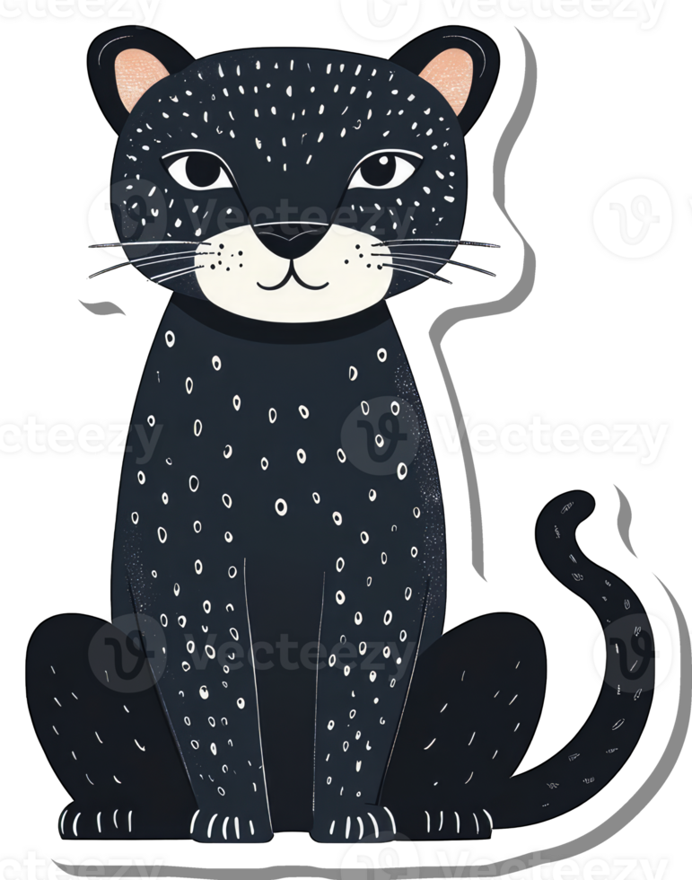 Adorable Black Panther Sitting Calmly png