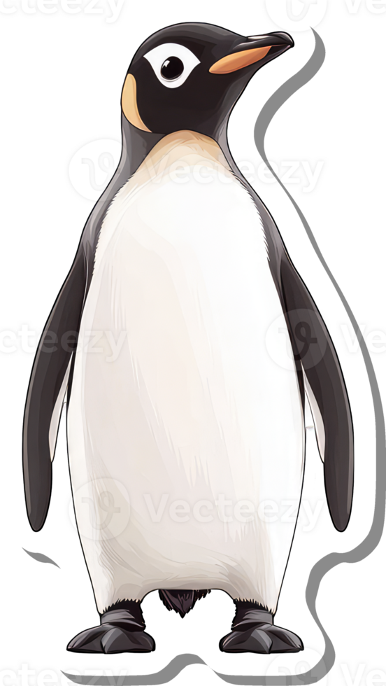 A Single Emperor Penguin Stands Tall Against A White Background png