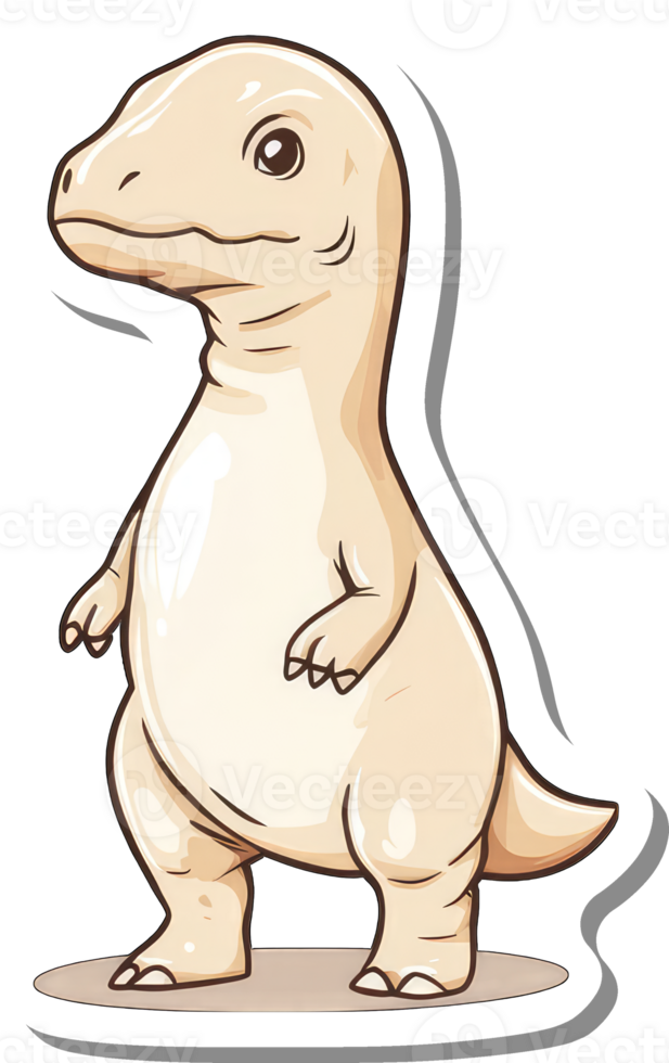 Adorable Baby Dinosaur Standing Cartoon Illustration png