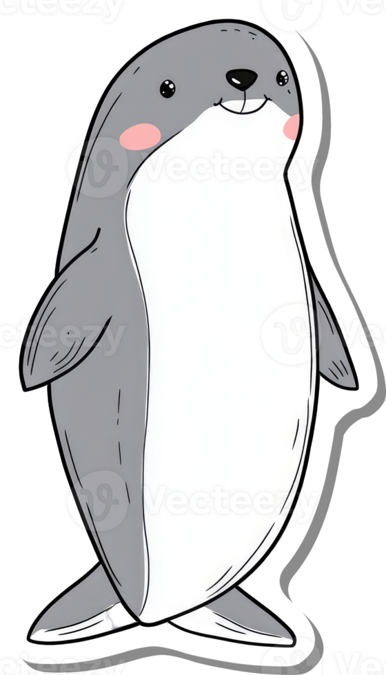 Adorable Cartoon Seal Character Design Illustration png