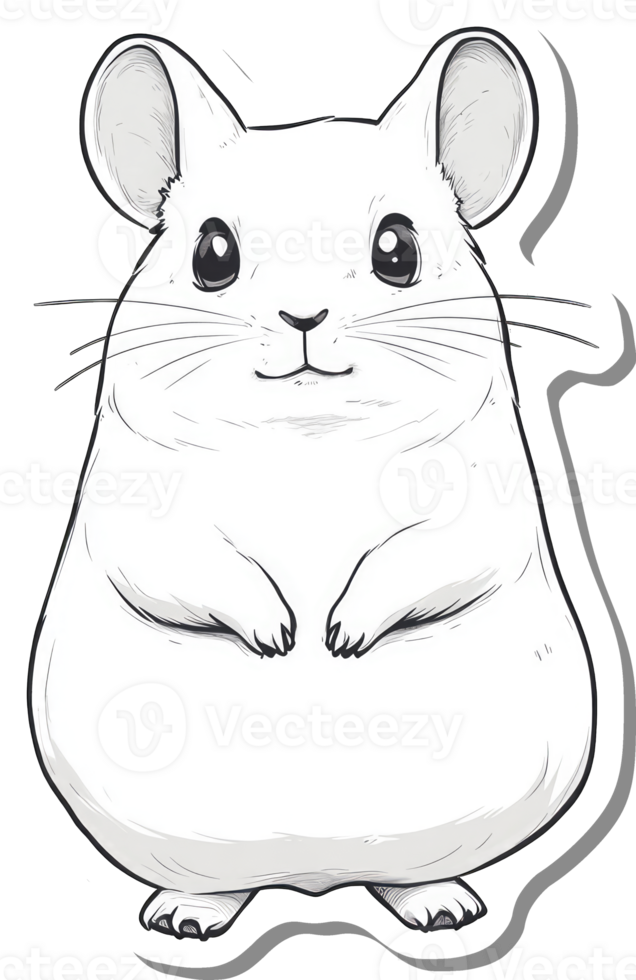 Adorable White Hamster Sitting Calmly and Smiling png
