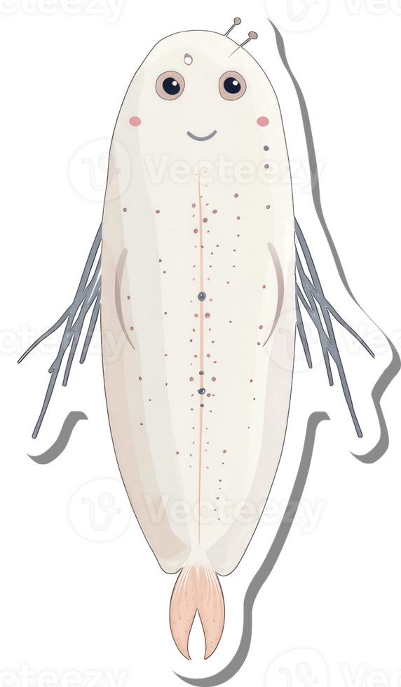 Adorable Cartoon Fish With Antennae And Spots png