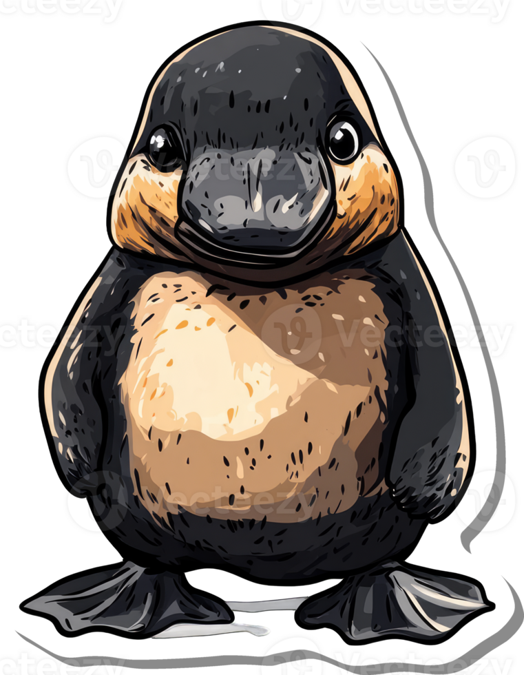 Adorable Baby Platypus Cartoon Illustration png