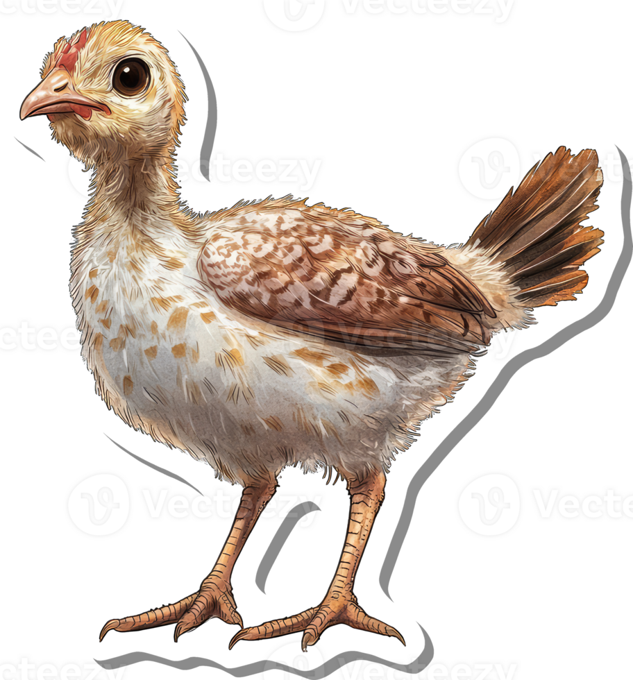 A Young Buff Colored Chicken Chick Illustration png