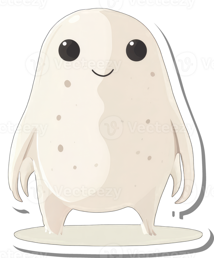 Adorable Cartoon Blob Creature Stands Happily png