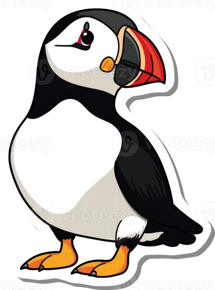 A Cartoon Illustration Of An Atlantic Puffin Bird png