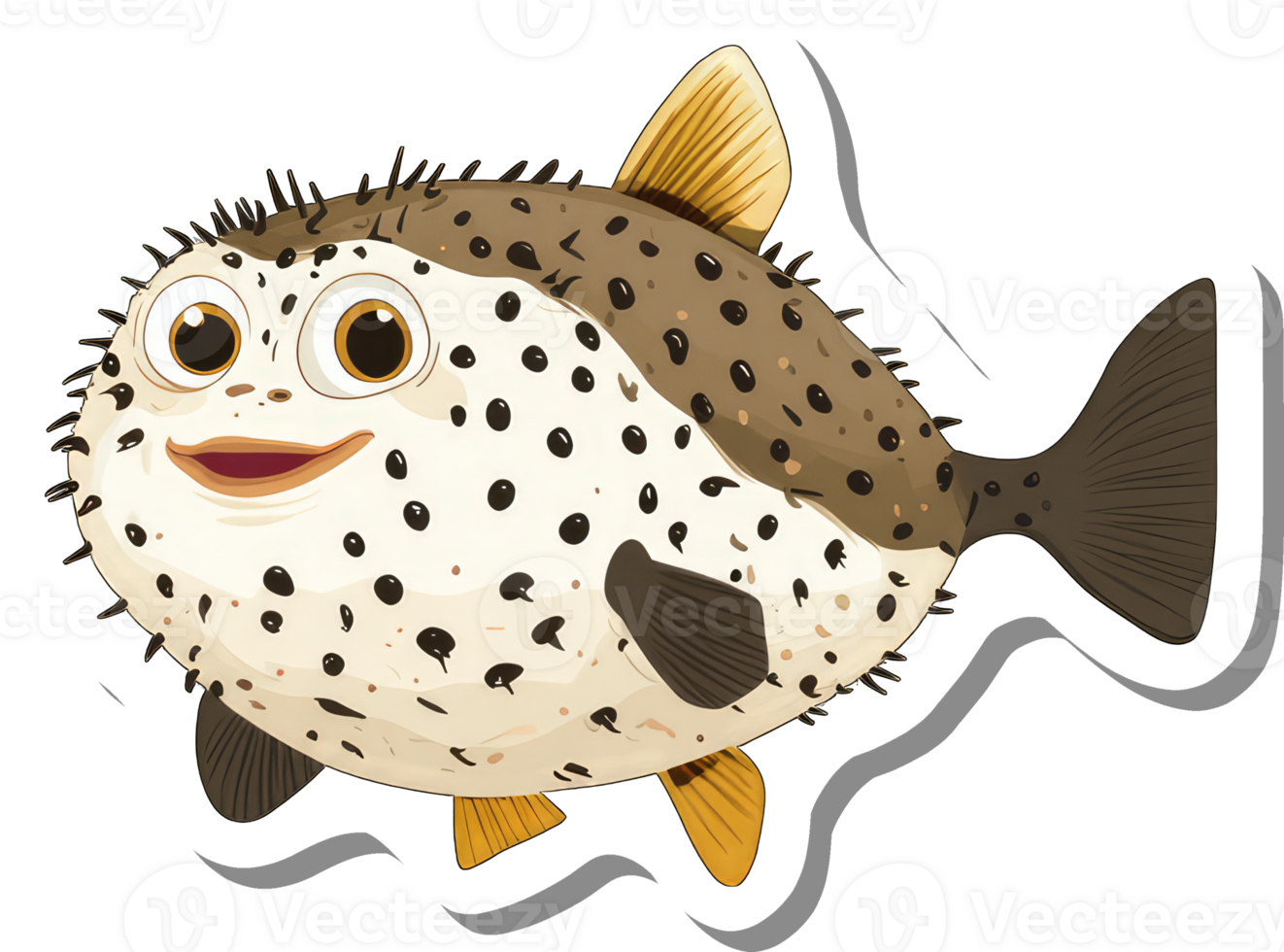 A Cartoon Porcupinefish Character Design Illustration png