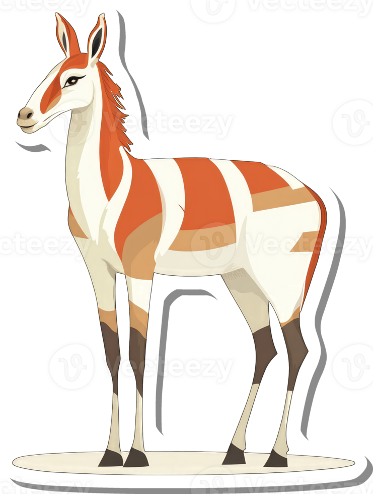 Striped Mountain Zebra Standing on Plain Background png