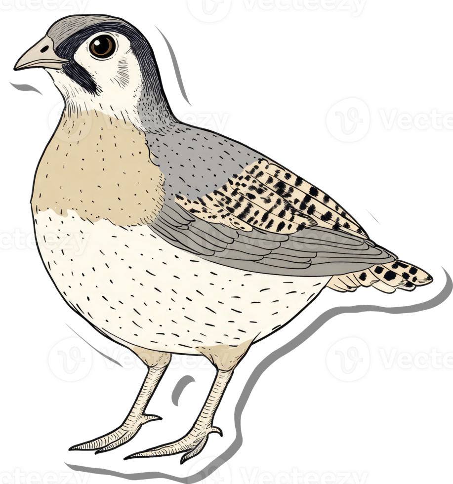 A Detailed Illustration Of A Montezuma Quail png