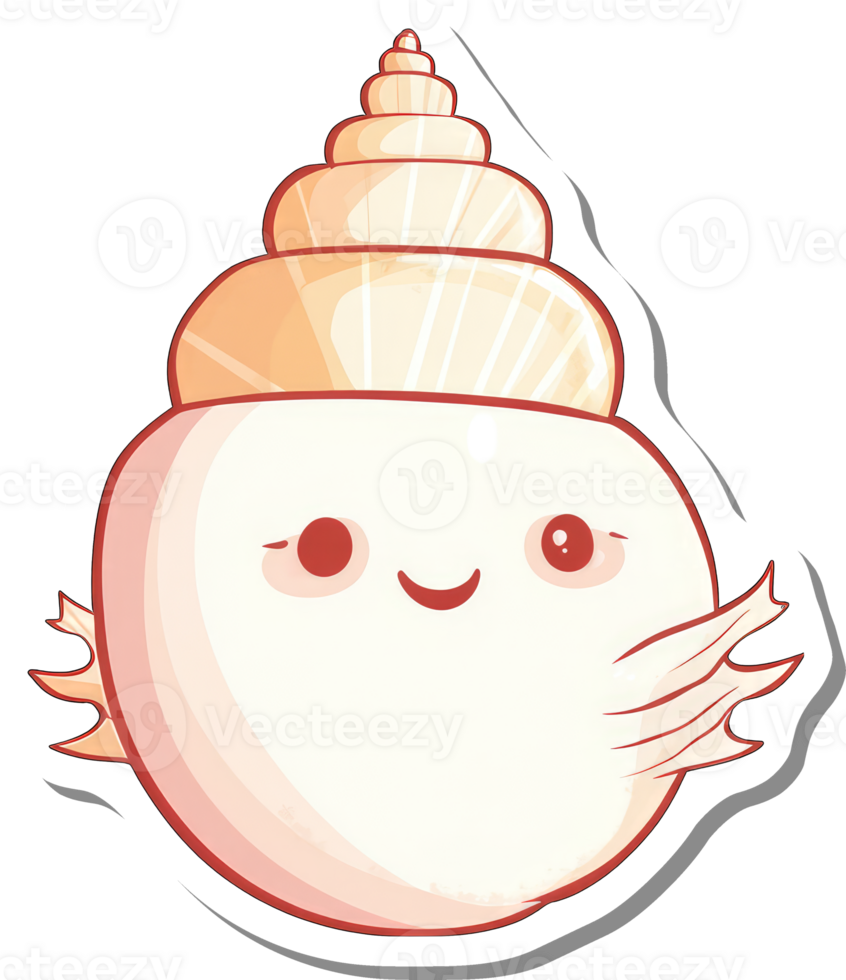 Adorable Cartoon Seashell Character With A Happy Face png
