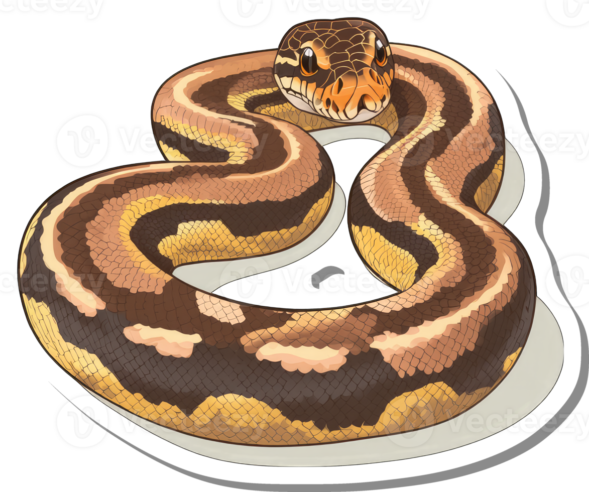 A Coiled Ball Python Showing Detailed Scalation png