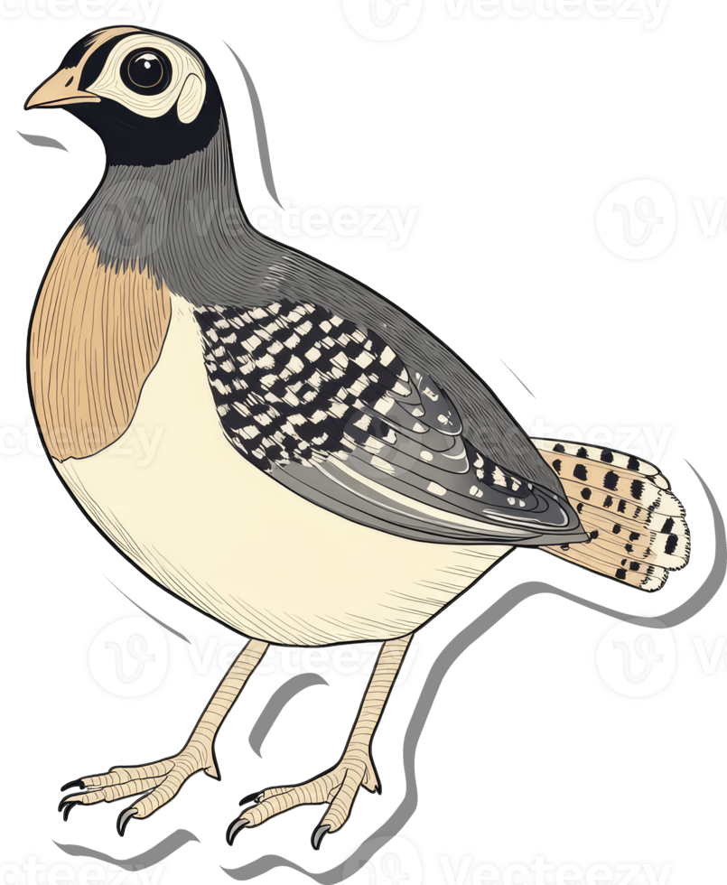 Illustrated image of a Montezuma Quail bird png