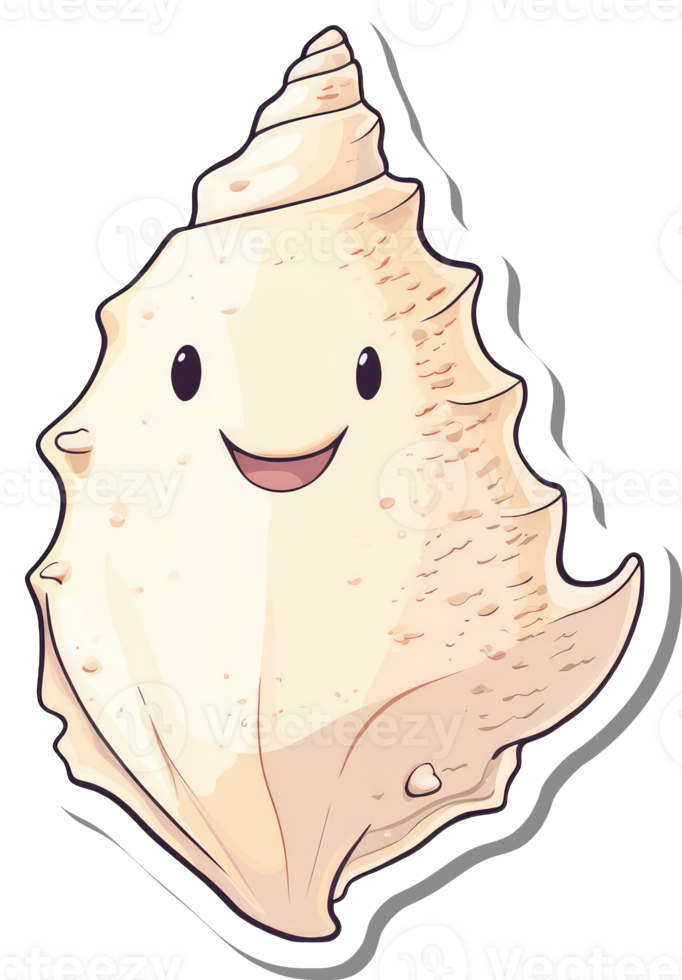 Happy Seashell Cartoon Character Smiling Brightly png