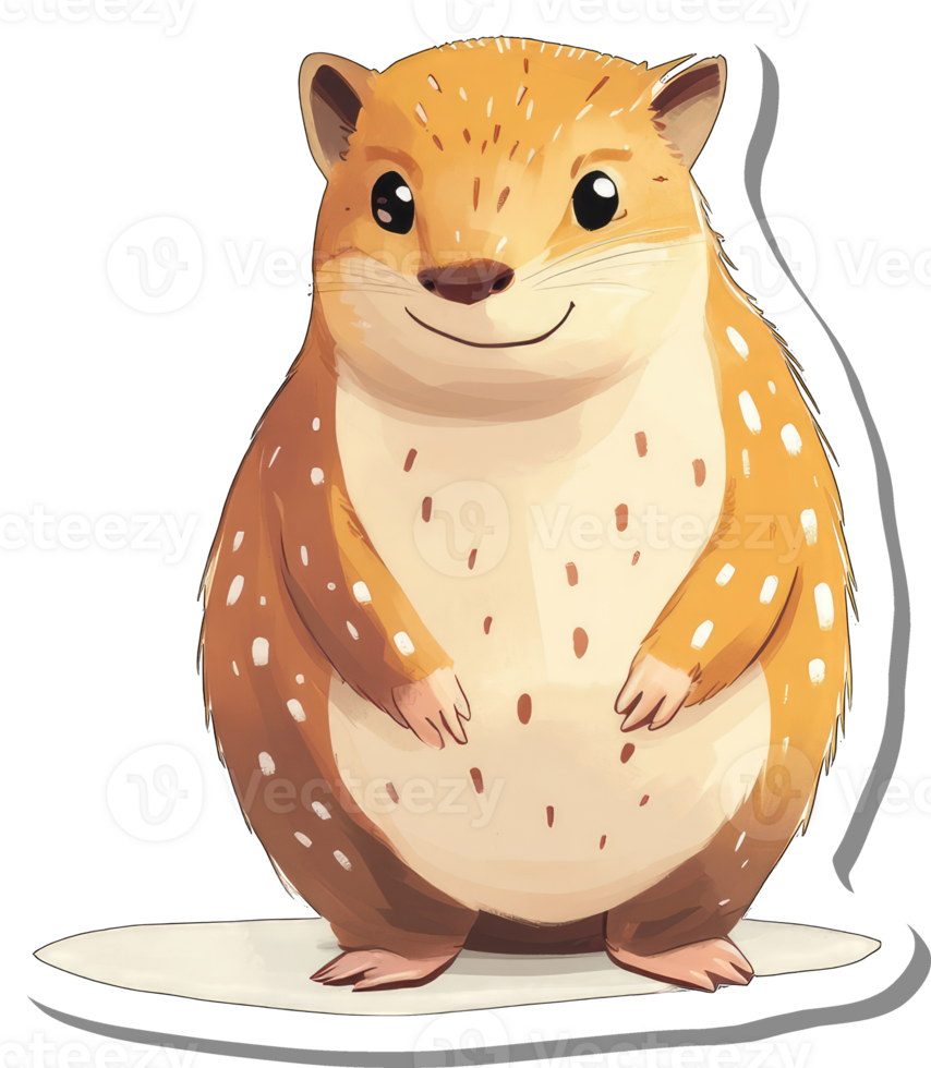 A Cute Chubby Orange Hedgehog Cartoon Character png