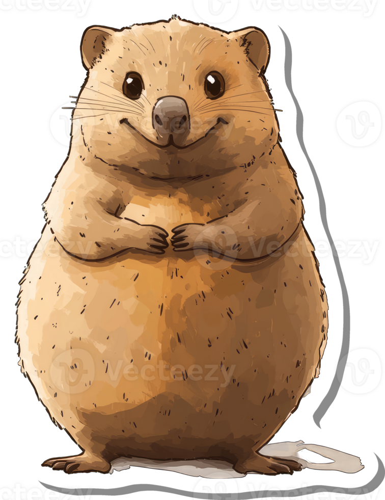 Adorable Quokka Sitting Contentedly Smiling png