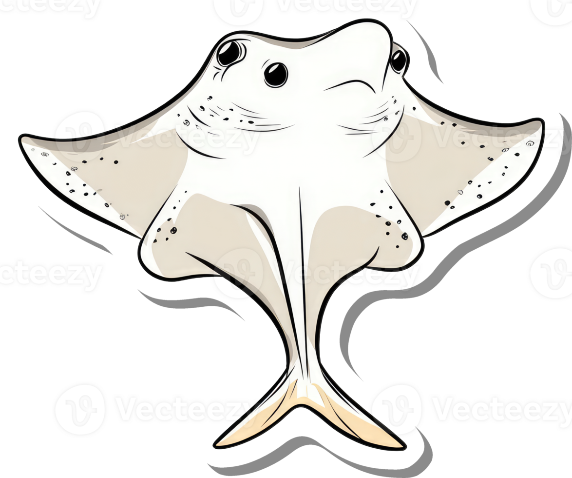 A Cartoon Stingray Illustrates Aquatic Life png